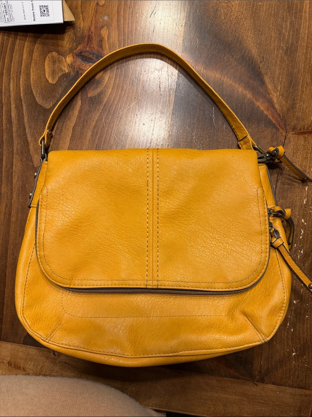 Source Unknown Mustard Yellow Leather Shoulder Bag